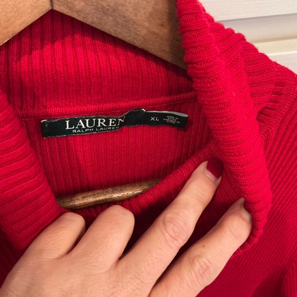 Ralph Lauren Vibrant Red Turtleneck Sweater - Picture 5 of 6